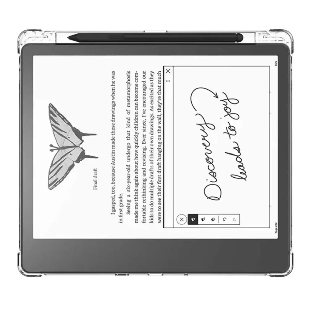 10.2 Inch E-Reader Case Airbag with Pen Slot Protective Shell Ultra-Thin Transparent Protective Case for Kindle Scribe 2024