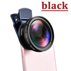 Universal HD Camera Lens Kit with Wide Angle & Macro Capabilities (Black)
