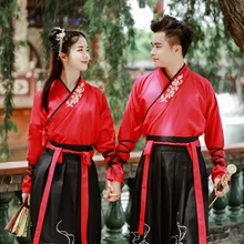 

Chinese style Hanfu wedding dress Chinese style couple costume ancient costume ancient style improved clothing for young men