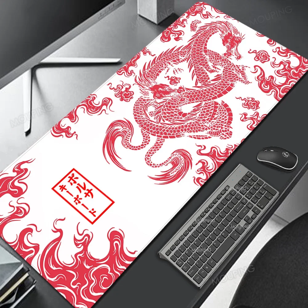 Dragão Mousepad Roxo e Branco Deskmat Japão Playmat Computador Portátil Mouse Pad Gamer Anime Teclado de Jogos de Escritório de Borracha Tapete Deskpad - Imagem 5