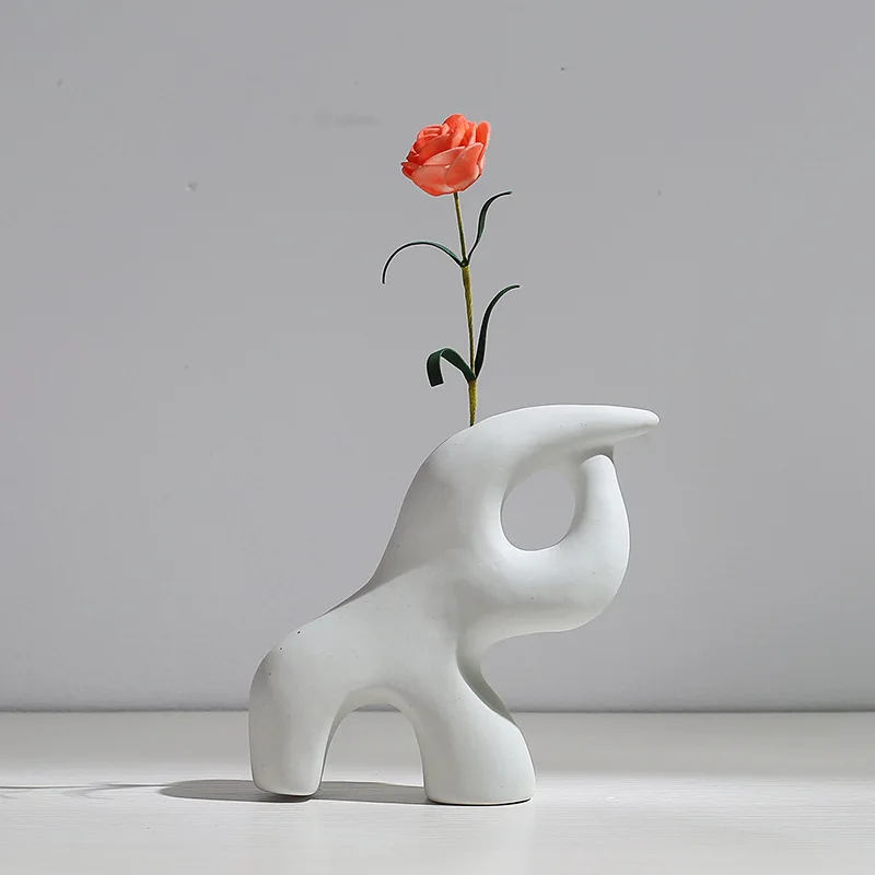 Ceramic Vase Flower Arrangement Dried Flowers Nordic Style Ins Simple Creative Hydroponic Flower Set Living Room Home Decoration 2