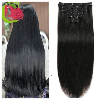 100% Human Hair Cuticle Aligned Wholesale clip ins Invisible Headband Wire Human Remy Hair No Weft Straight Hair 18-30 inch