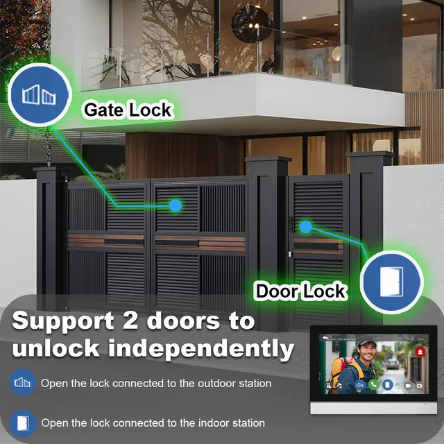 Tuya Smart Wifi Doorbell Video Intercom with CCTV Alarm System 1080P Video Door Entry Intercom with RFID Unlock 2