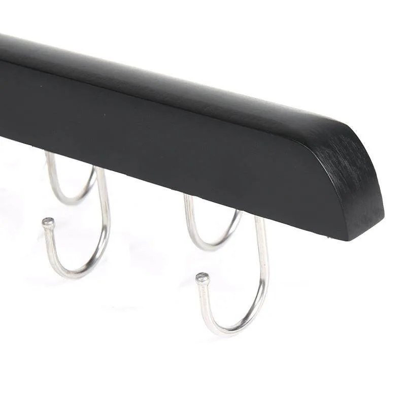 New Solid Wood Underwear Hanger Multi-Functional Household Sling Belt Tie Hook Non-Slip Wooden Storage Rack 6