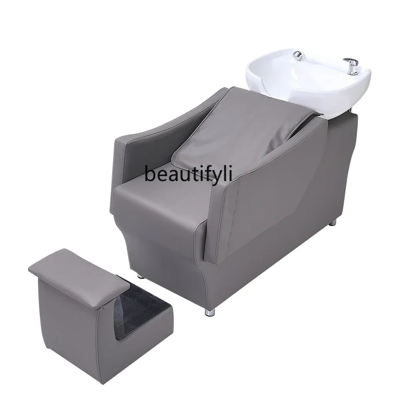 

Shampoo Chair for Hair Salon Flushing Bed Lying Half Semi-automatic Massage Intelligent Shampoo Chair