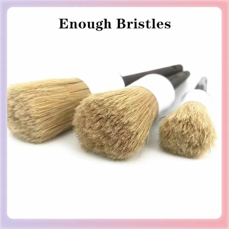Boar Bristle Brushes Car Exterior Interior Cleaning