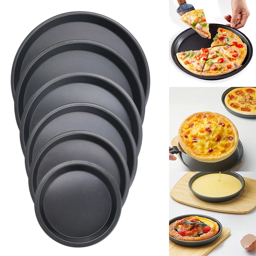 6/7/8inch Nonstick Pizza Oven Pans Thicking Round Crisper Baking Tray  Carbon Steel Baking Deep Dish Pan for Airfryer Baking Tool - AliExpress