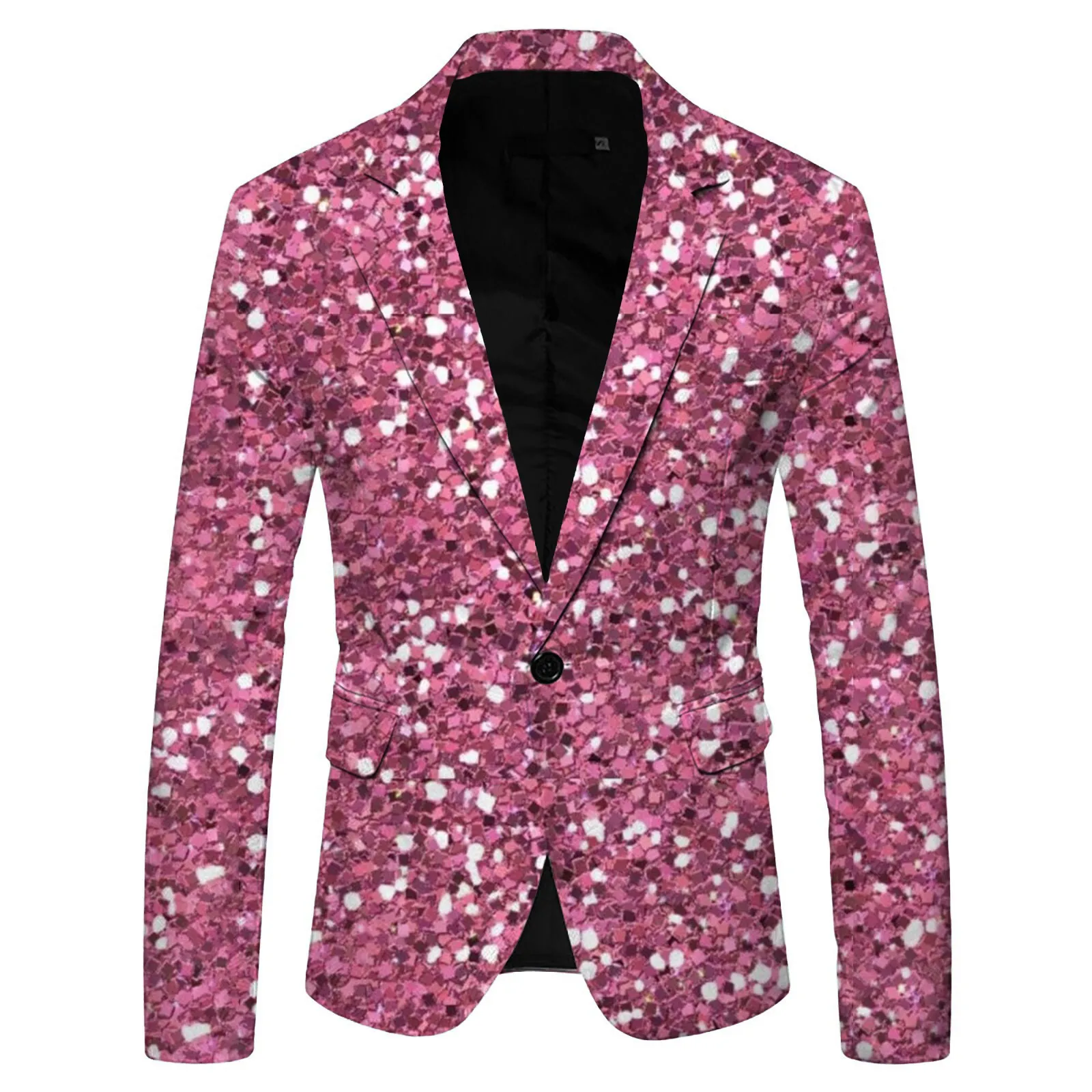 Men Blazer Carnival Printed Sequin Suit Jacket Dj Club Stage Singer Clothes Nightclub Blazer Wedding Party Suit Jacket Costumes
