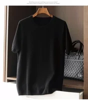 T-shirt en cachemire pour hommes, couche de Base, chemise mérinos, respirant, court, vêtements de luxe, grande taille 6