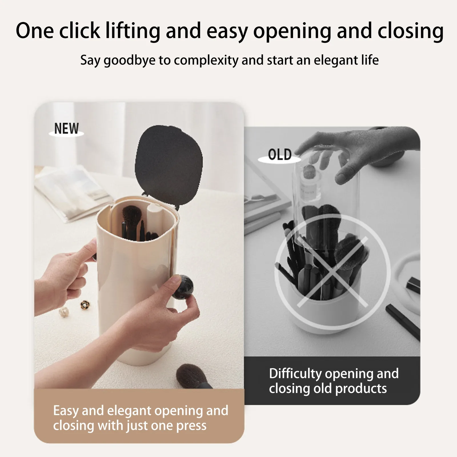 Automatic Makeup Brush Holder Creative Eyebrow Pencil Makeup Brush Storage Box Dustproof Waterproof Make Up Brush Organizer 5