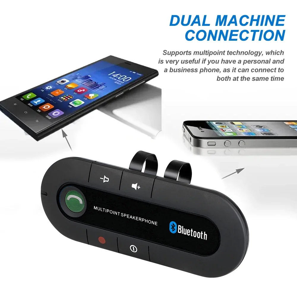Bluetooth Car Speakerphone with Handsfree Calling – Wireless Audio Receiver and Speaker