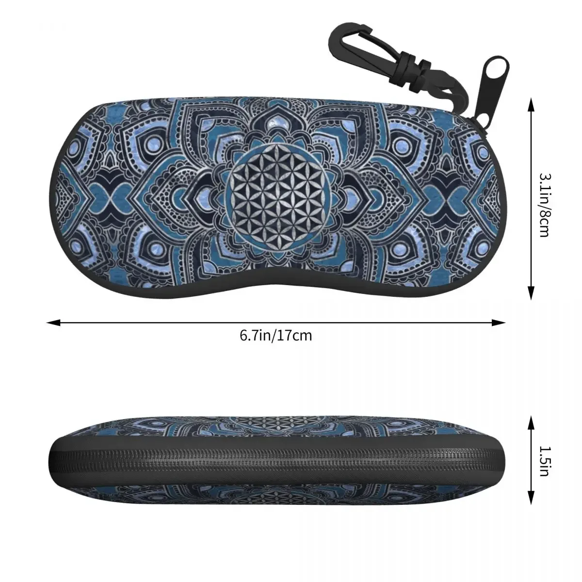 Flower Of Life In Lotus Mandala Glasses Case Stylish Zen Yoga Meditation Shell Eyeglasses Case Sunglasses Box