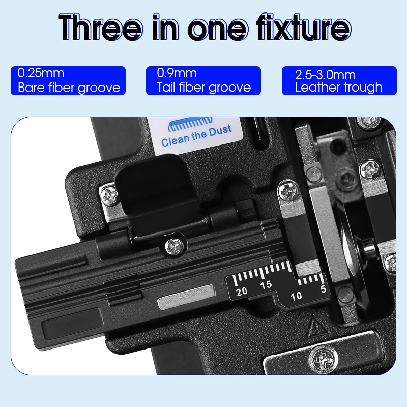AUA-X1 Fiber Cleaver FTTH Cable Fiber Optic Cutting Knife Tools Cutter Three-in-one Clamp Slot High Precision 24 Surface Blade
