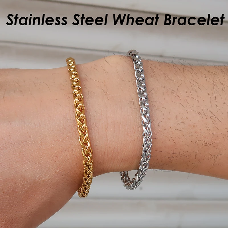 EManco – Bracelet chaîne Figaro pour femmes, en acier inoxydable