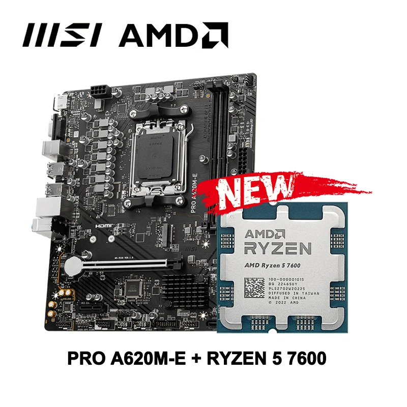 MSI PRO A620ME Motherboard Combo Soket AM5 CPU AMD Ryzen, 40 OFF
