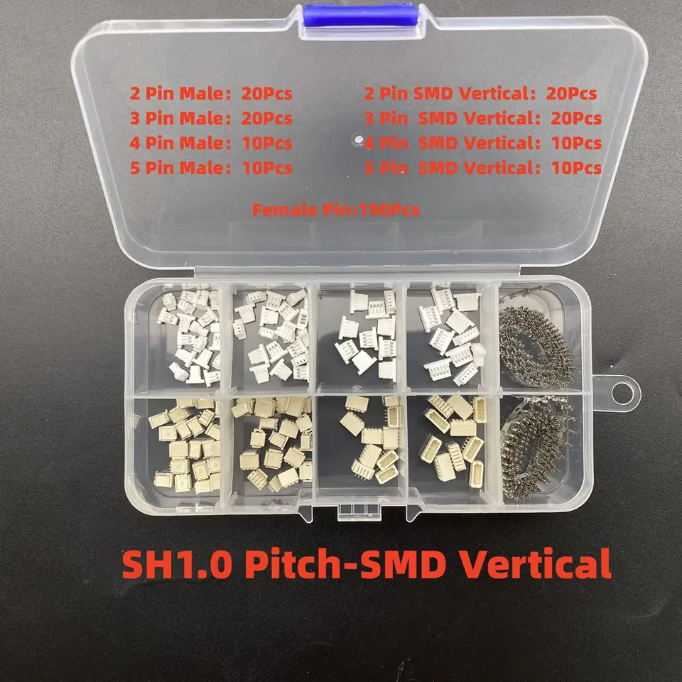 1Box JST SH1.0/1.25/PH2.0/XH2.54/VH/SM/KF2510 Connector Kit - Male/Female Housing & Crimp Terminal for Electronics image 13
