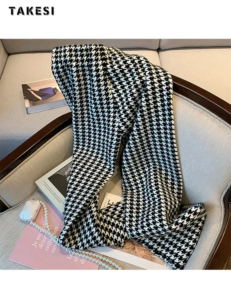 

Women Casual Geometric Print High Waist Wide Leg Pants 2023 Summer Spring Fashion Elastic Waist Loose Soft Full Length Trousers