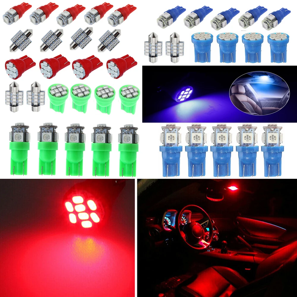 

13x T10 31mm Car Interior LED Lights Lamp Auto Car Dome Map Door Glove Box Light License Plate Bulbs LED Lights for Car