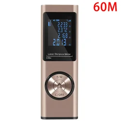 Compact USB Rechargeable Mini Laser Distance Meter with Infrared Technology (Gold 60m)