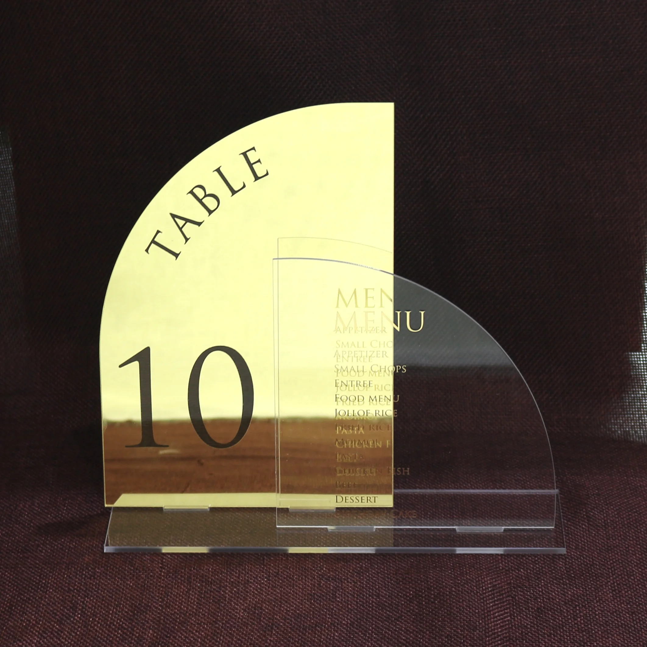 

Customized Gold And Transparent Acrylic Place Card Clear Acrylic Holders Table Number For Wedding