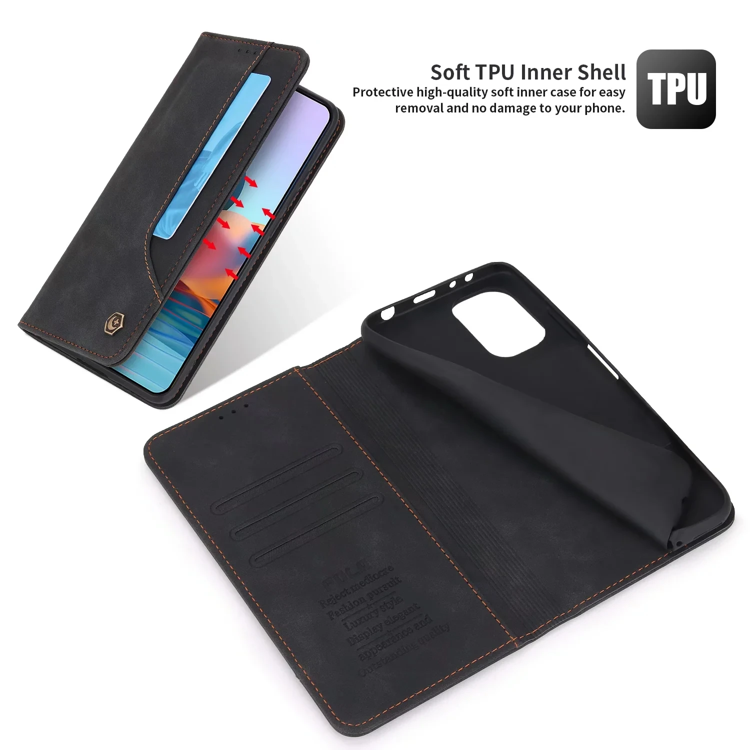 Leather Phone Case Leather Case For XiaoMi Redmi Note 12 11S 11 10S 10 Pro Plus 13C Flip Cover Mi Poco F5 X5 5G M6 Pro X4 X3 GT F4 F3 M5S Wallet