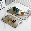 Luxury Creative Rectangle Storage Trays Home Decor Geometric Art Table Ornaments Kitchen Accessories Plastic Crafts Tea Trays 3