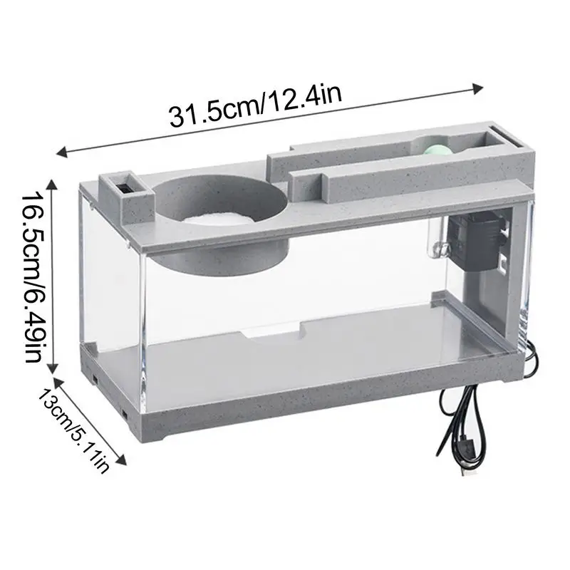 Creative Small Aquarium Fish Tank Kit Built-in Oxygen Bar USB Mute Filter Multi-functional Office Desktop Home Ornaments fish aquarium