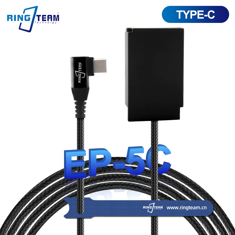 

New Braided Cable Right Angled PD EP-5C USBC TYPE-C EN-EL20 Dummy Battery For Nikon 1 J1 1J2 1 J3 1 S1 1 V3 1 AW1 COOLPIX A P950