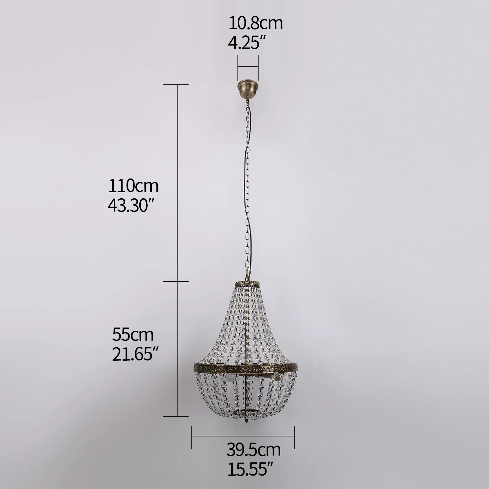 FIRVRE 3-Light Antique Bronze Crystal Hanging Lamp Loft Ceiling Light French Country Ceiling Light Small shabby chic chandelier