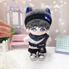 20cm baby clothes Cool jeans vest leather pants five piece set cool guy 20cm cotton doll 4