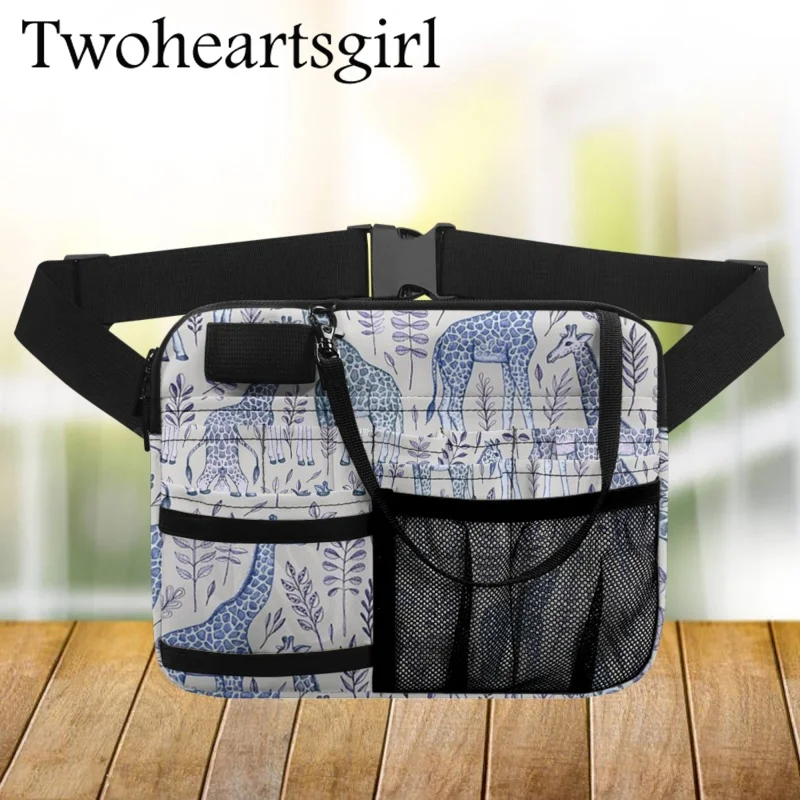 

Twoheartsgirl Giraffe Design Nurses Fanny Pack Portable Nursing Shoulder Waist Pouch Casual Belt Pouch Care Tool Storage Bags