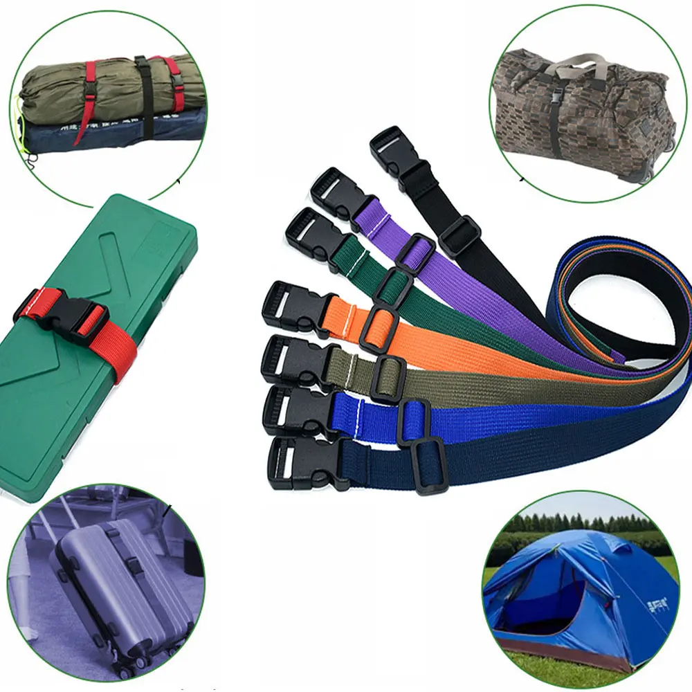 200Cm Load 125Kg Durable Nylon Cargo Tie Down Luggage Lash Belt