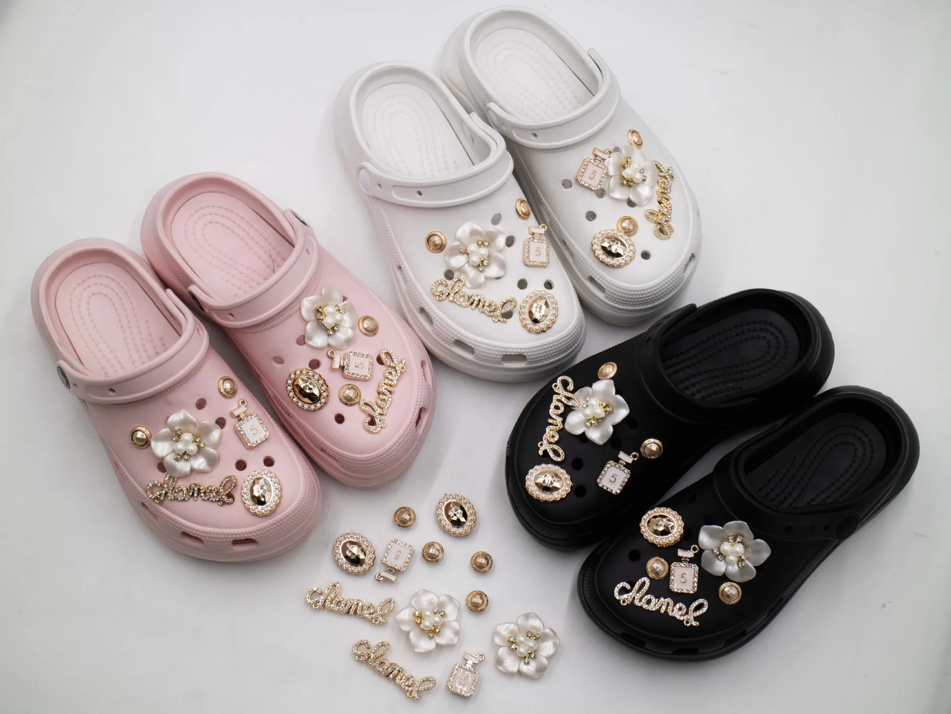 Luxury Alloy Rhinestone Croc Charms Designer DIY Shoes Decaration