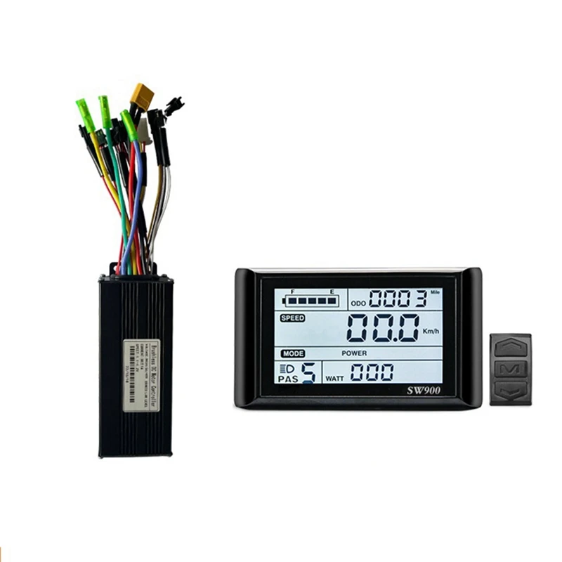 

36V 48V 750W 1000W Three-Mode 12 Tubes Brushless 30A Controller Throttle Brake Kit Set With LED SW900 Display E-Bike Accessory