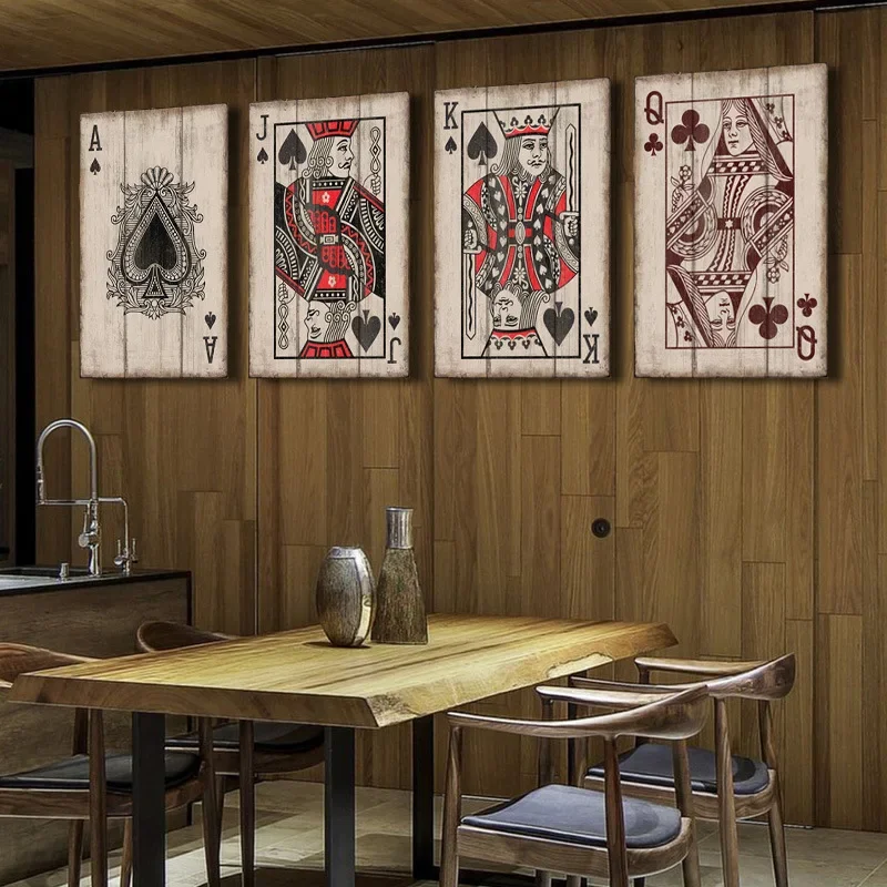 American Retro Industrial Poker Wall Art, Creative Bar Wall D&eacute;cor, Caf&eacute; Art, Game Room Decoration, Vintage Piece