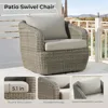 3 Pieces Patio Wicker Furniture Set, Outdoor Rattan Bistro Set with Removable Thickened Cushions, Fully Assembled(Gray Cus 5