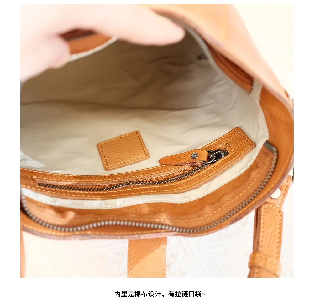 Lässiger Vintage-Organizer, handgefertigte Handtasche aus pflanzlich gegerbtem Rindsleder, tägliche Pendelarbeit, Schulter-Crossbody-Tasche aus echtem Leder – Detail 17