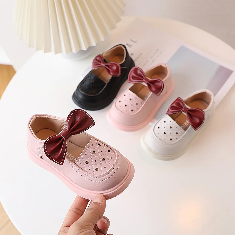 

Children Leather Shoes Spring New Girls Princess Shoes Colorful Fashion Round Toe Bow Kids Shoes أحذية غير رسمية zapatos niña