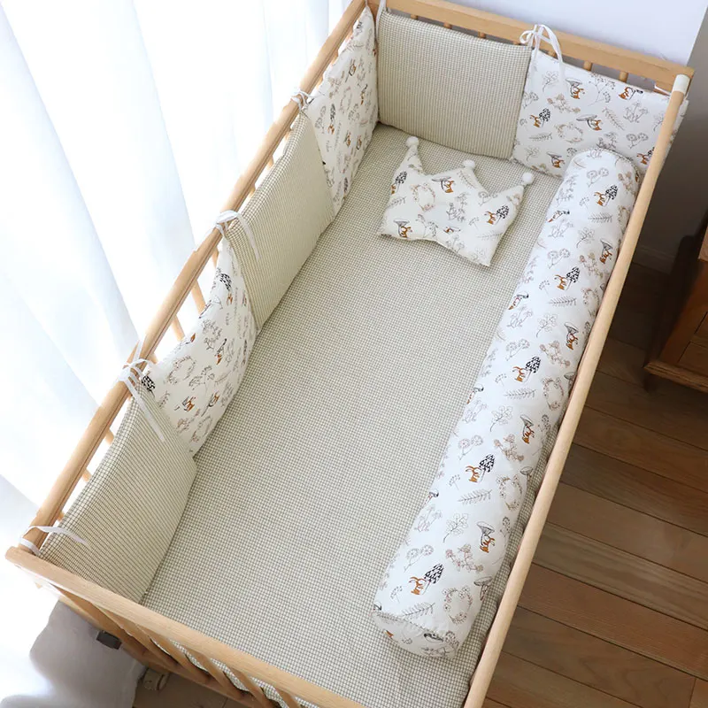 BabyBumperForNewbornsCottonSoftBumpersInTheCribForBabyRoom