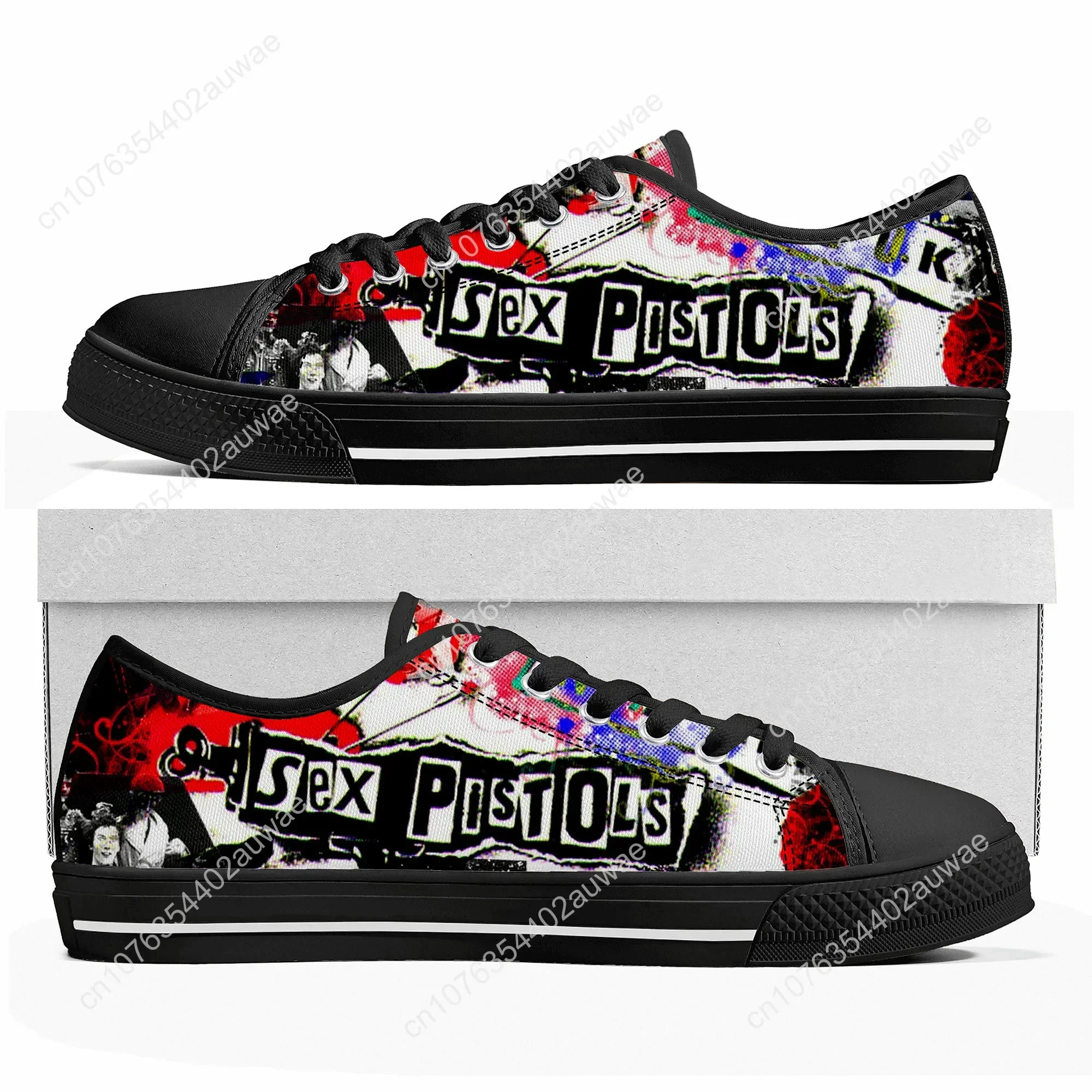 Sex Pistols Punk Rock Band Low Top High Quality Sneakers Mens Women Teenager Canvas Sneaker Casual Couple Shoes Custom Shoes