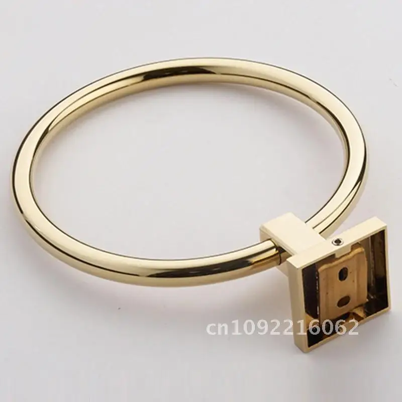 Round Towel Rings Towel Style Soild Brass Gold Bathroom Ring European Holder Wall-Mounted Rings