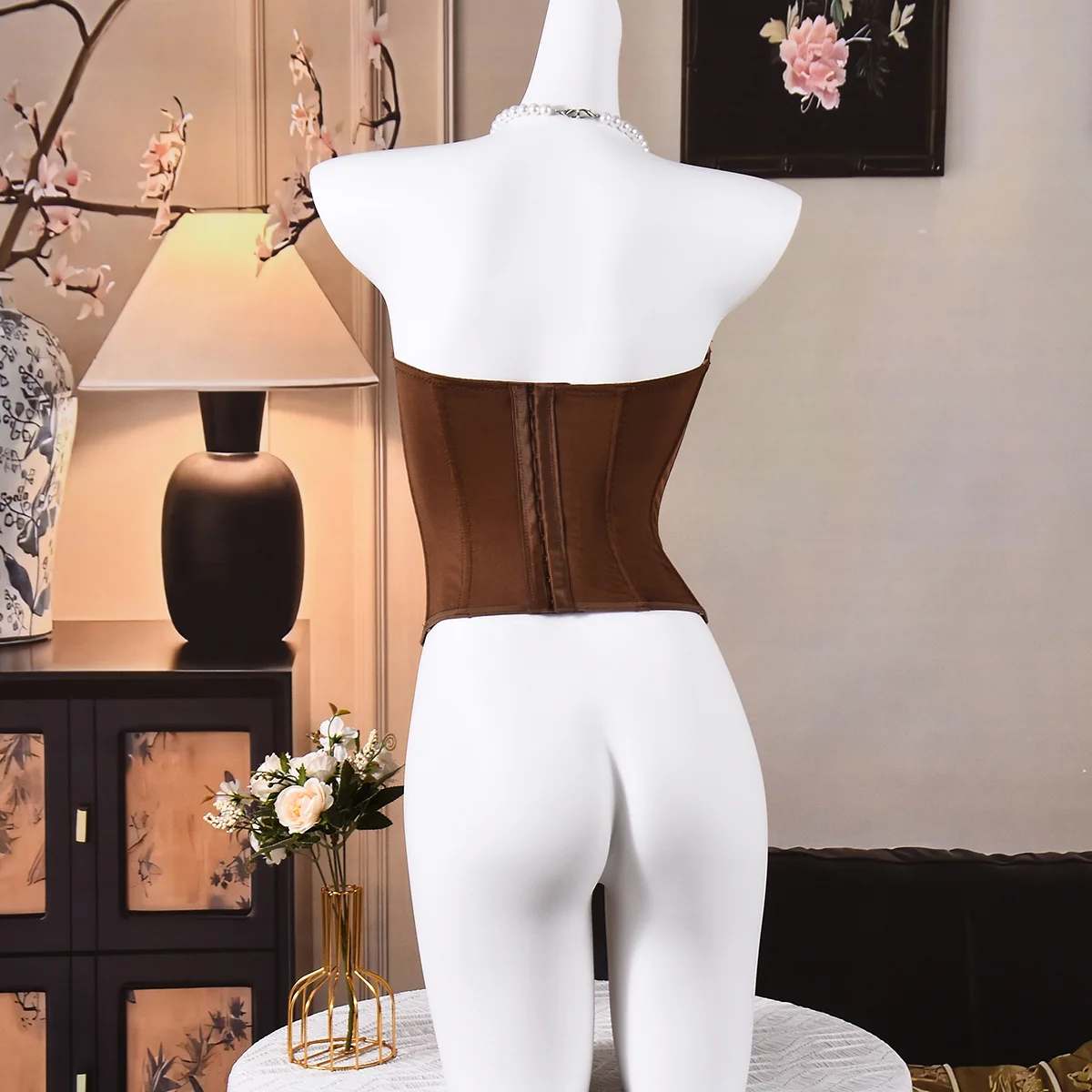 Damen Kurzes Overbust-Korsett-Top Einfarbiges Crop-Top Bauchkontrolle Shapewear Schlankheits-Bodyshaper Stahlknochen-Bustier-Weste – Detail 14