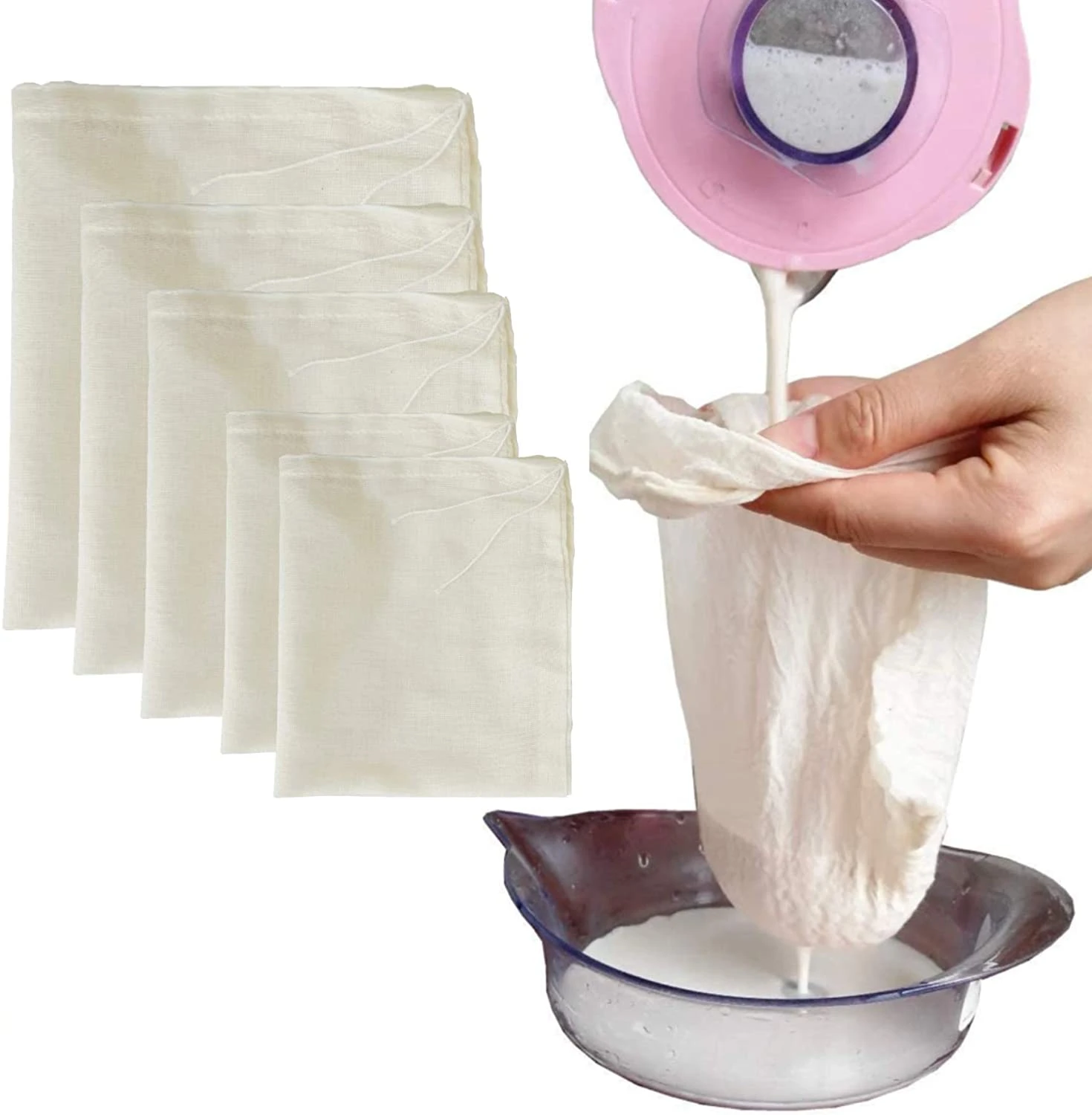 Cheesecloth Bags For Straining Reusable Cold Brew Coffee Cheese Cloth