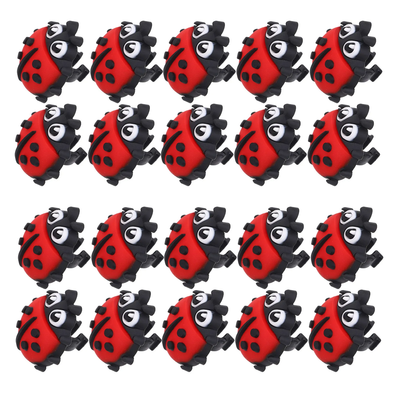 30Pcs 무당벌레 모양의 연필 클립 학생을위한 부드러운 PVC 연필 토퍼 학교 교실 보상 액세서리