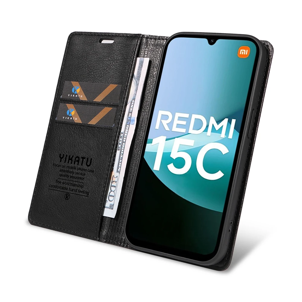 Premium Litchi Stria Magnetic Flip Leather Case