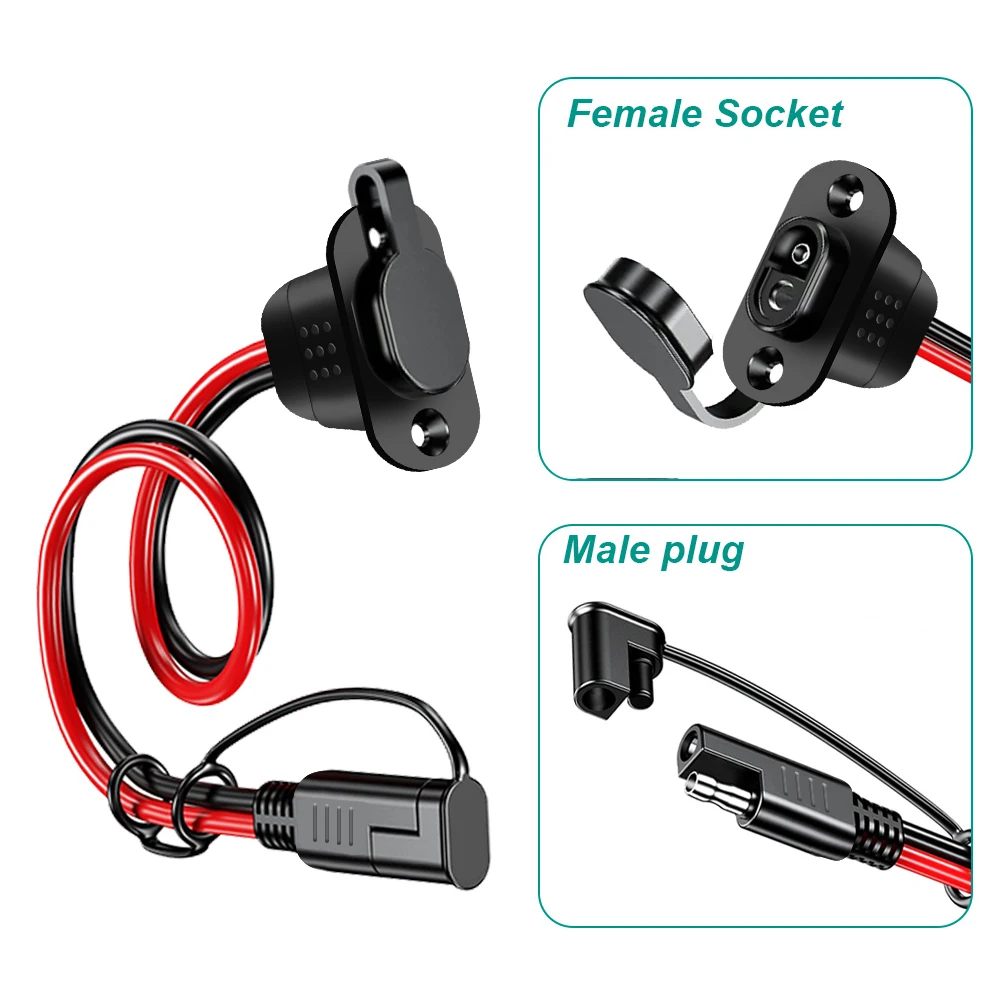 1/2Sets SAE Schnell Stecker Kabelbaum SAE Adapter Stecker auf Buchse Kabel 12AWG SAE Verlängerung Kabel Wasserdicht für Ladegerät – Detail 3