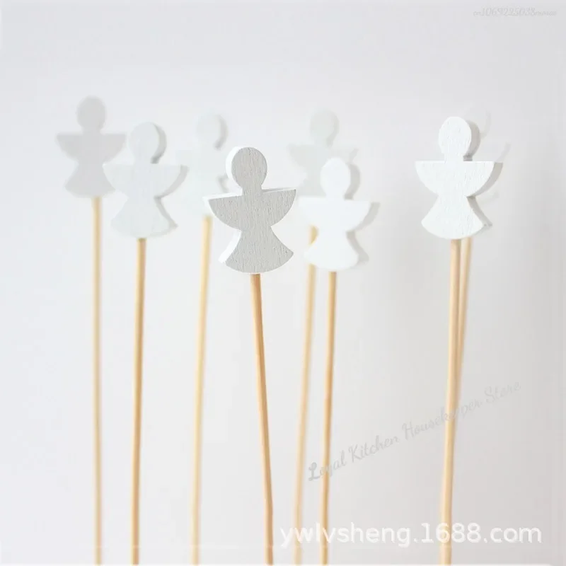 Food Toothpicks 50pcs Christmas Bamboo Skewer Cocktail Picks Cupcake Topper Disposable