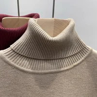 Thicken Velvet Turtleneck Sweater Women Korean Fashion Lined Warm Sueter Knitted Pullover Slim Top Winter Jersey Knitwear Jumper - Image 4