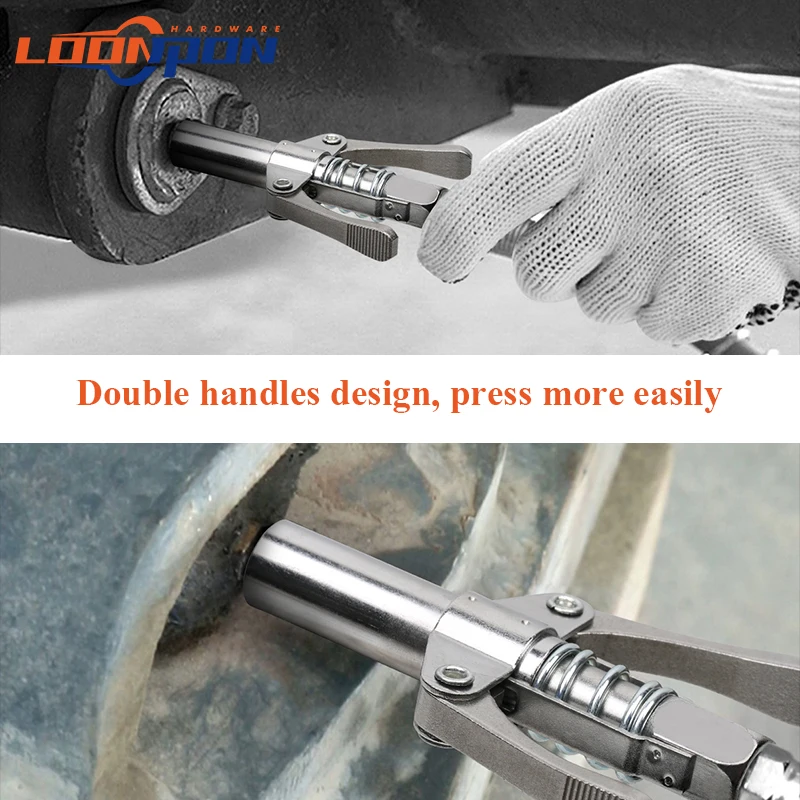 Grease Coupler Heavy-Duty Quick Release Grease Gun Coupler NPTI/8 10000PSI Two Press Easy to Push Accessories grease gun coupler