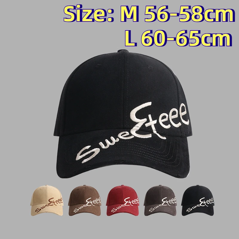 XXL OverSize Baseball Caps Letters Big Head Soft Cotton Extra Large Size Women's Low Profile Golf Hats Big Size Caps For Men